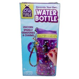 Decorate Your Own WATER BOTTLE sparkly gems & charm kit PURPLE LADYBUG NEW 2025